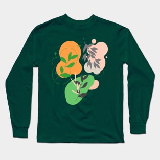 Abstract Shapes & Leaves Long Sleeve T-Shirt